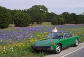 Teri and Zambezi in the TX Hill Country (21kb)